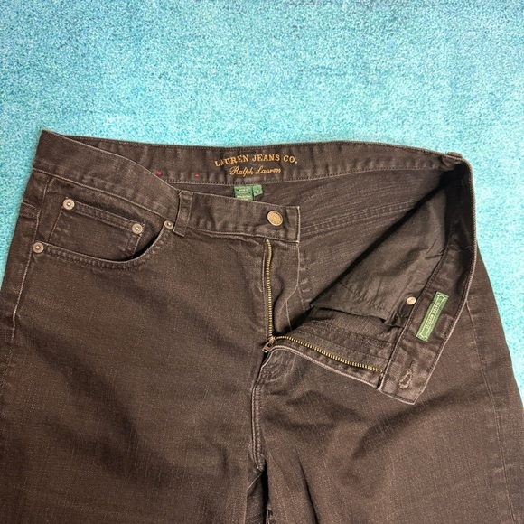Vintage RALPH LAUREN WOMENS Y2K JEANS Size 12 Classic Bootcut Mid Rise Black - Picture 8 of 14